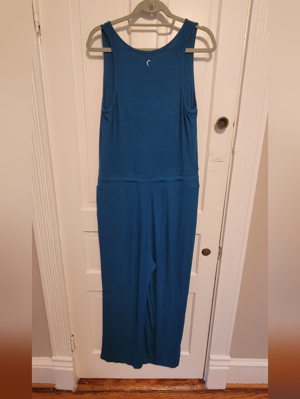 ZYIA Teal Blue Sleeveless Jumpsuit with Drawstring - Picture 3 of 6